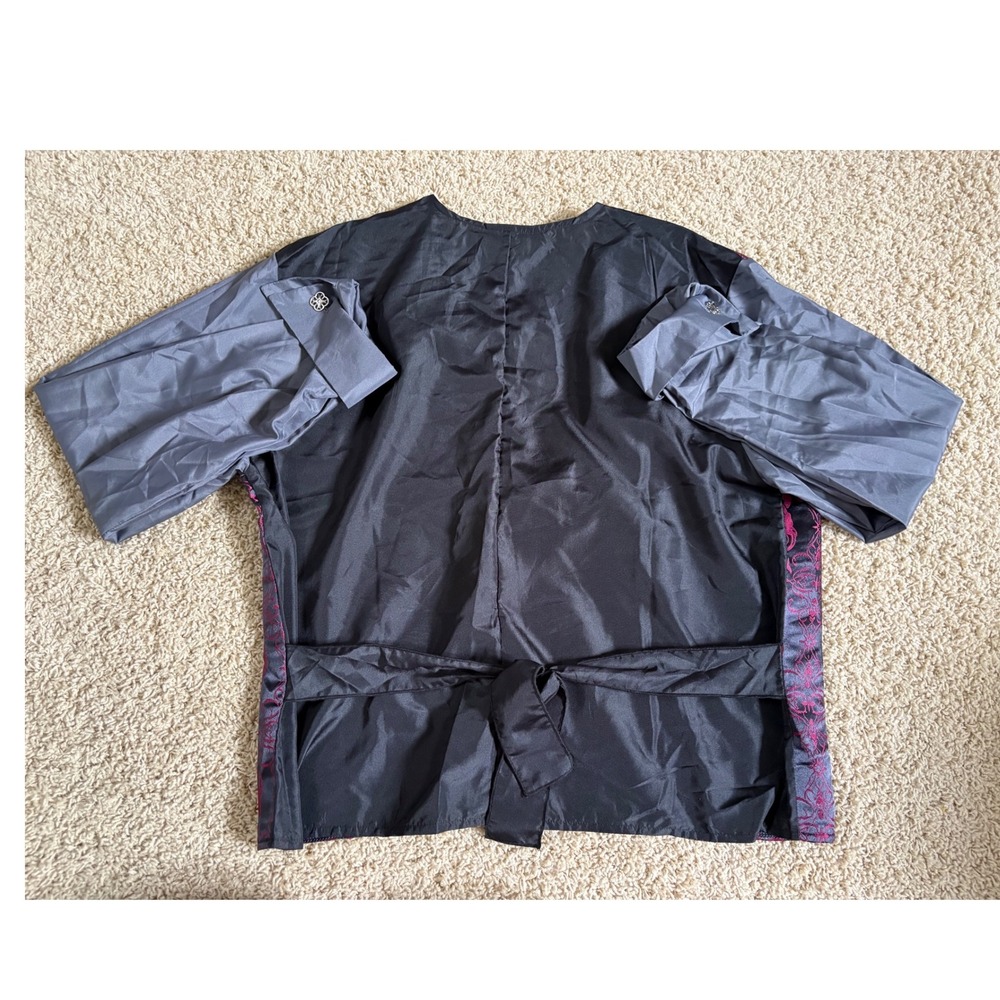InCharacter Costumes Vampire Cape and Vest Set Black Burgundy Damask Mens XL - Picture 6 of 11